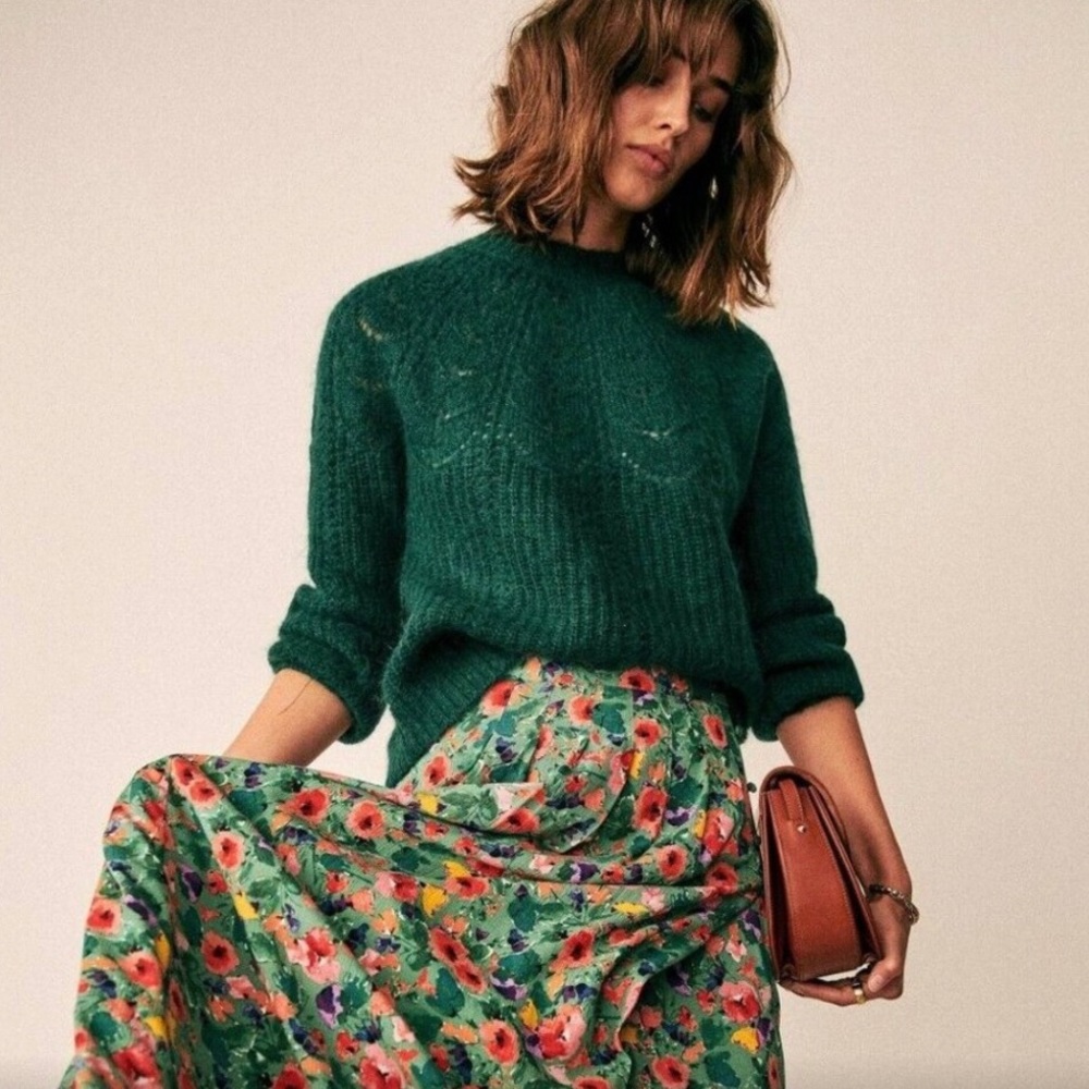 Sézane Pauline sweater, dark green
